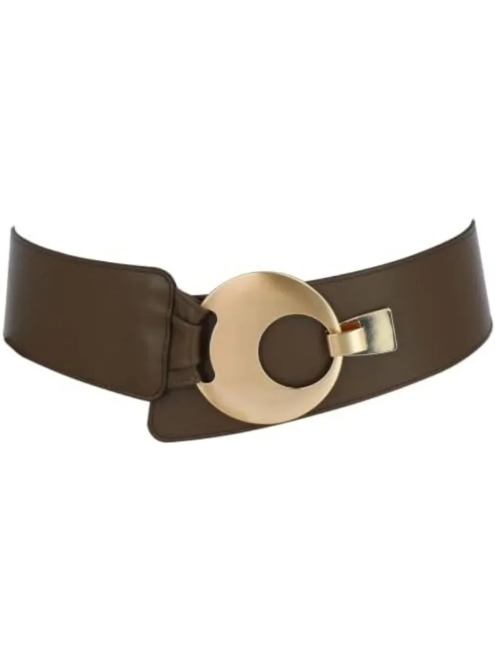 Stylish Women's Wide Genuine Leather Belt with Round Cross Buckle - Versatile
